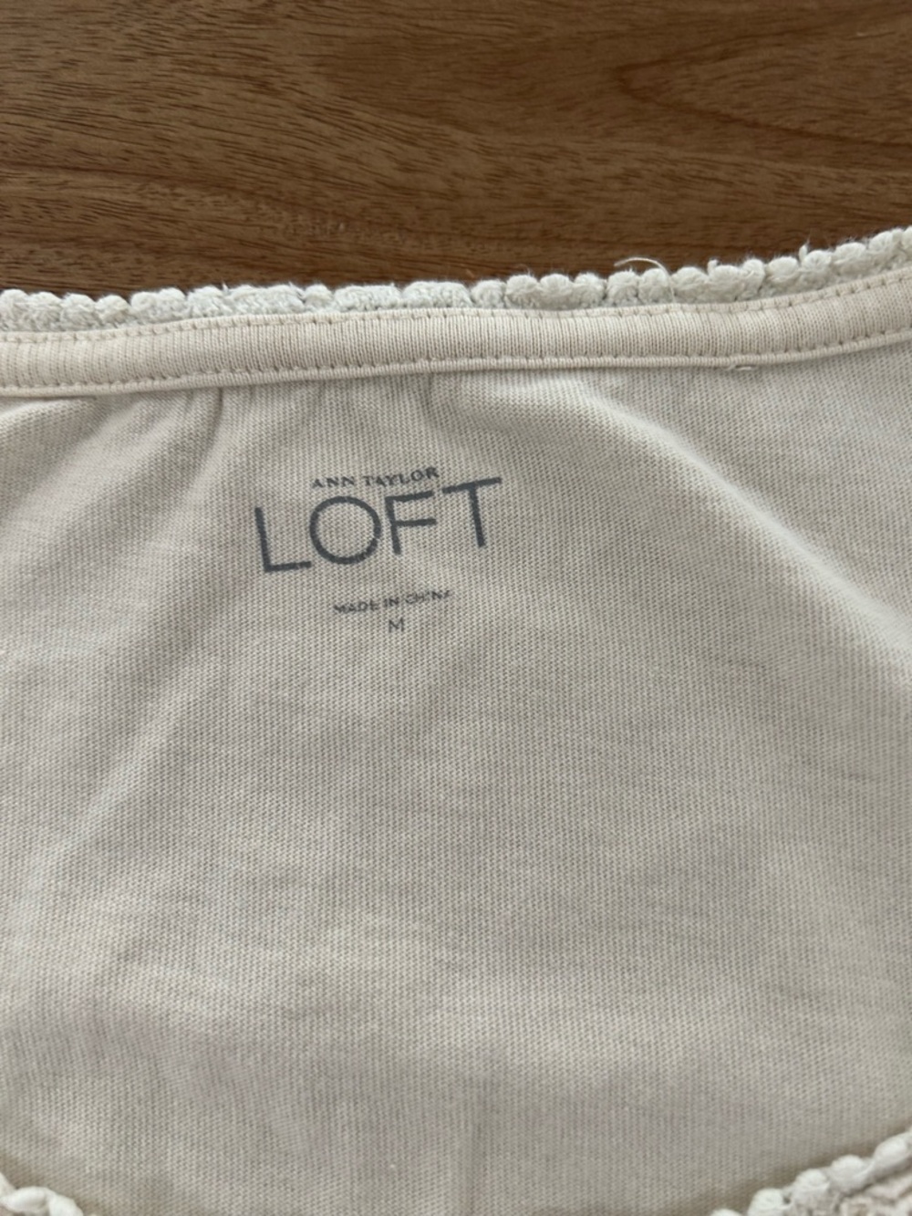 LOFT Cream Crochet Lace Sleeveless Tank - Picture 3 of 6